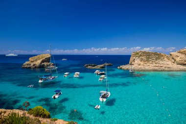 Comino, Malta 11 JUL 2022. Images of the Famous Blue Lagoon. Malta.