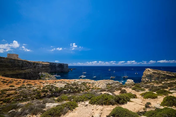 Comino Malta Jul 2022 Images Famous Blue Lagoon Malta —  Fotos de Stock