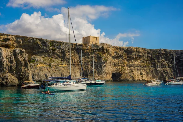 Comino Malta Jul 2022 Images Famous Blue Lagoon Malta —  Fotos de Stock