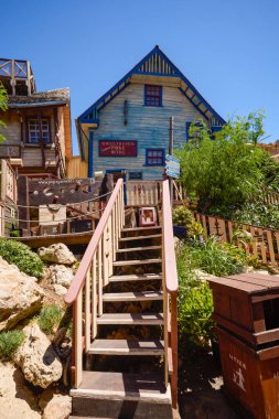 Popeye Village, Malta - July 9, 2022: Images of Popeye Village. Popeye Village is one of the most popular tourist attractions in Malta.