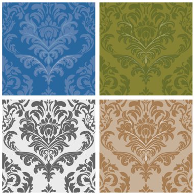 Damask vektörler döşer