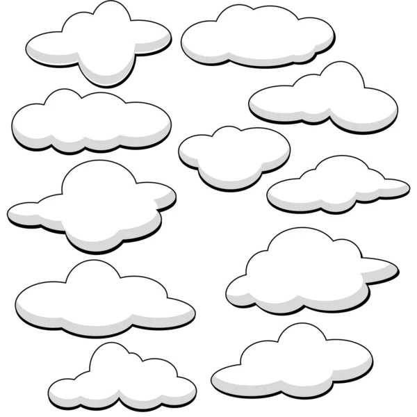 Flauschige Wolken Vektor Illustration — Stockvektor