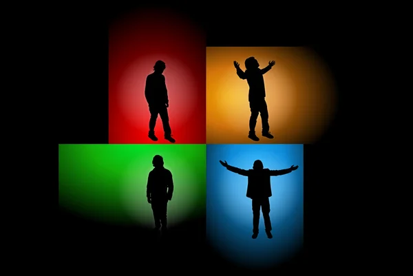 Man Silhouettes Vector Backgrounds — Stock Vector