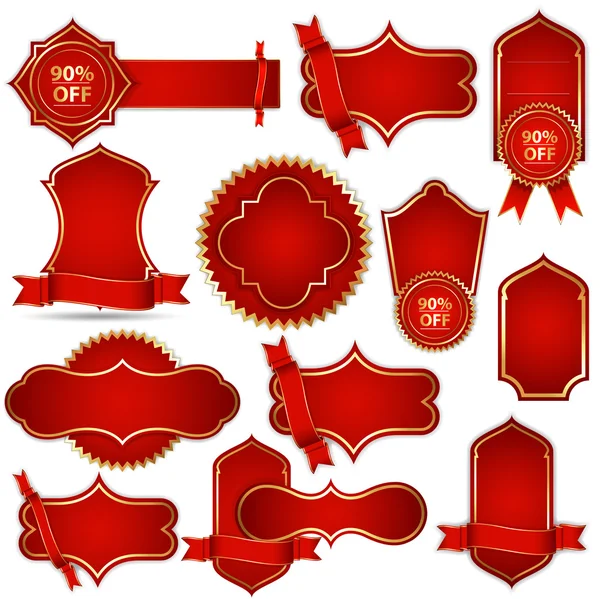 Banners de vectores en rojo real — Vector de stock