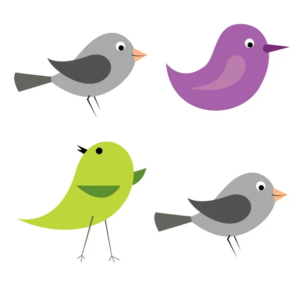 Cartoon vector vogels — Stockvector