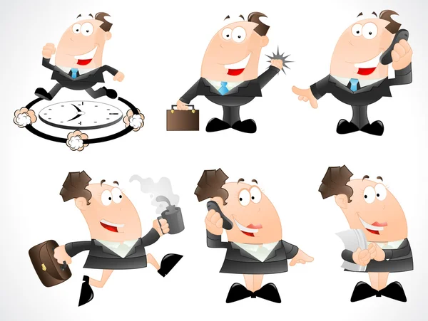 Business Man Vector Cartoons — Stock Vector