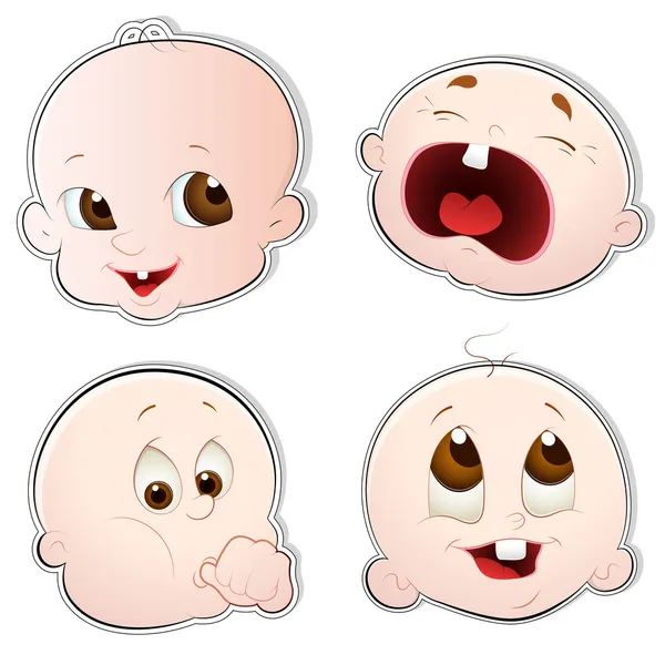 Baby Faces Vectors — Stock Vector