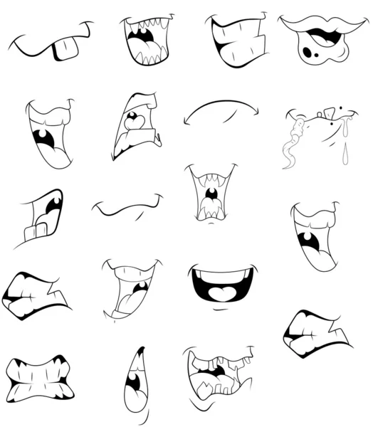 Vectores de bocas de dibujos animados — Archivo Imágenes Vectoriales