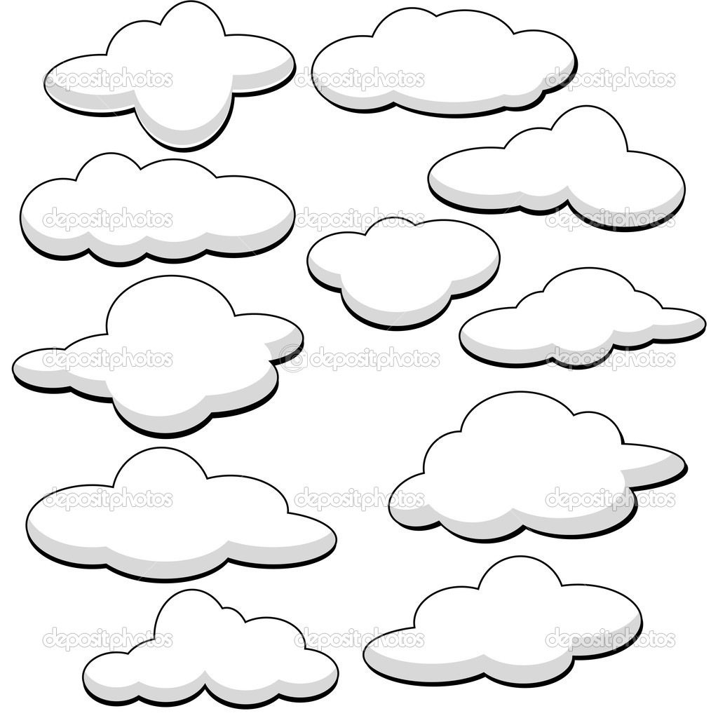 Fluffy Clouds Vector Illustration