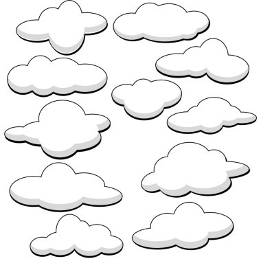 kabarık bulutlar illüstrasyon vektör