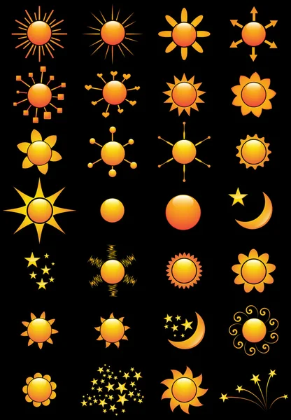 Векторы солнца — стоковый вектор