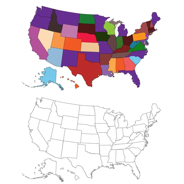 Estados Unidos Mapa Vectores — Vector de stock