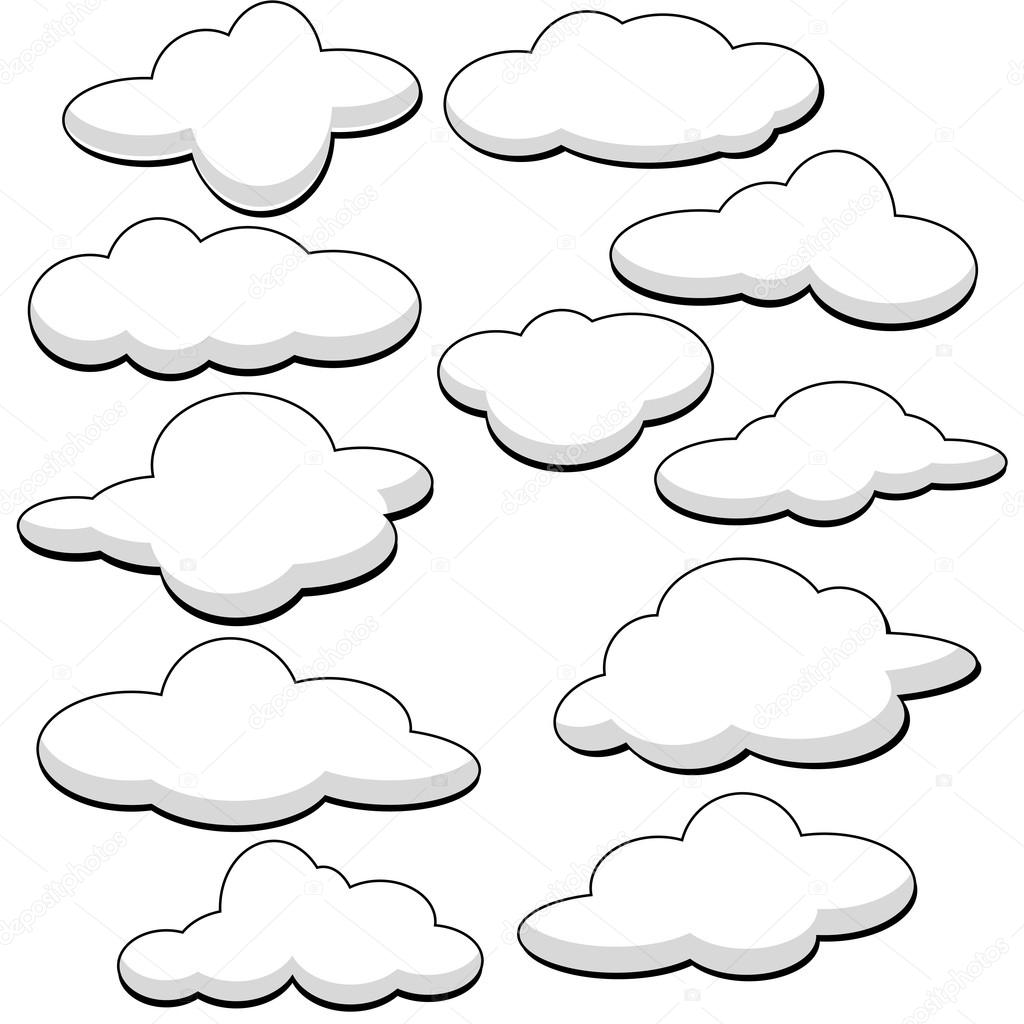 Fluffy Clouds Vector Illustration