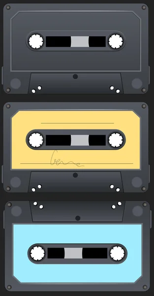 Vetores de cassetes de áudio —  Vetores de Stock