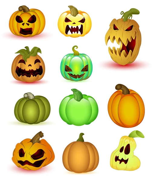 Halloween pompoenen vectoren — Stockvector