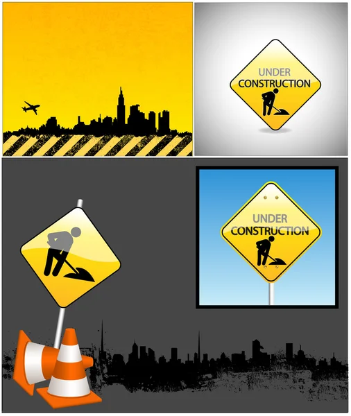 Under Construction Vector Backgrounds — Stock Vector