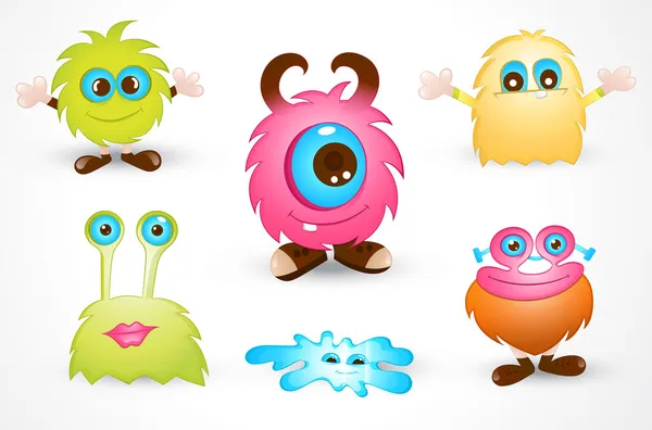 Bonito Cartoon Monster vetores —  Vetores de Stock