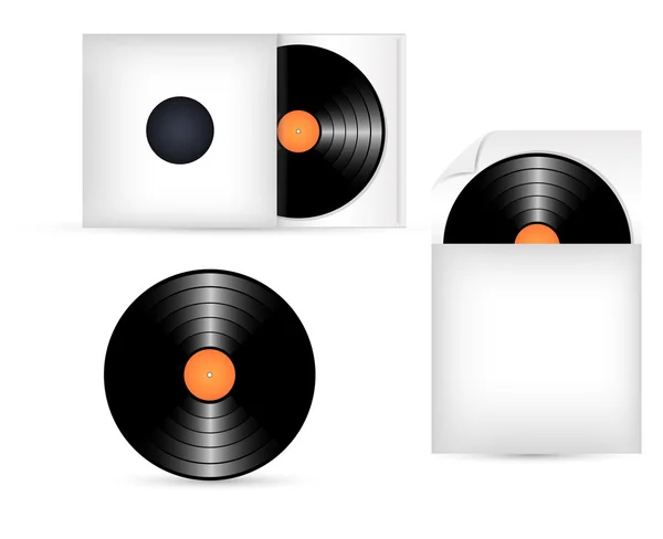 Schallplatten in Papierverpackungsvektoren — Stockvektor