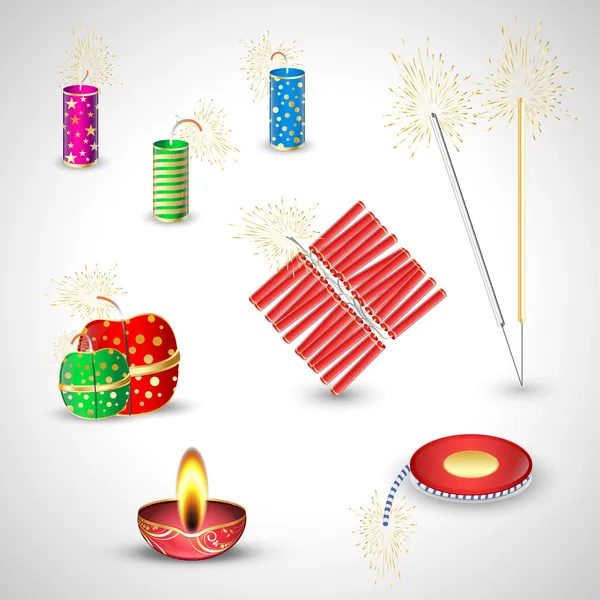 Diwali Crackers Vetores — Vetor de Stock