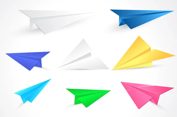 Origami Aviões de papel Vetores — Vetor de Stock