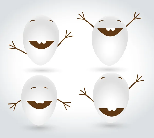 Vettori di personaggi di uova felici — Vettoriale Stock