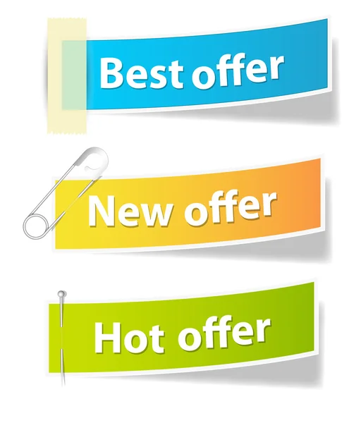 Offer Sale and Info Banners Vectors — Stock Vector