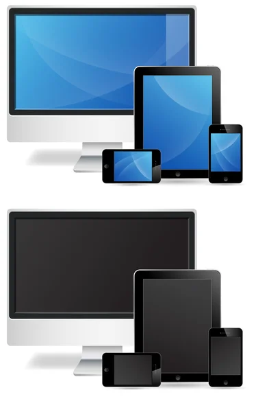 Monitorear vectores de teléfono Tablet — Vector de stock