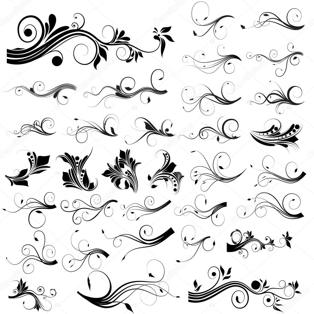 Floral and Swirls Vectors