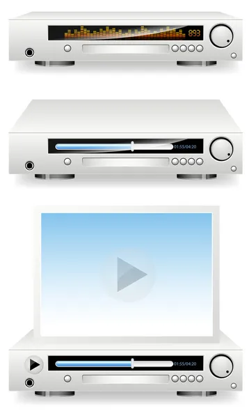 Vektoren für Video- und DVD-Player — Stockvektor