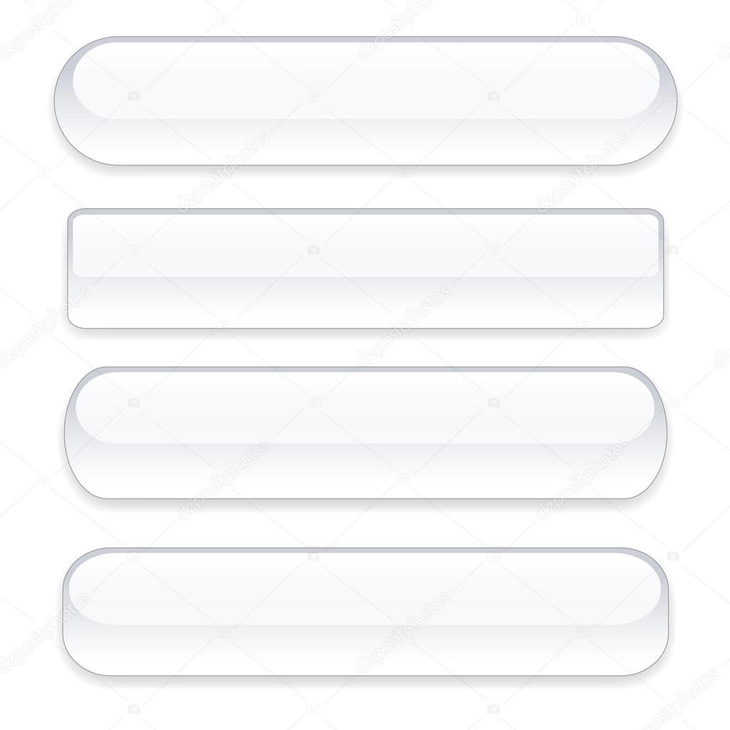 Glossy White Buttons Vectors