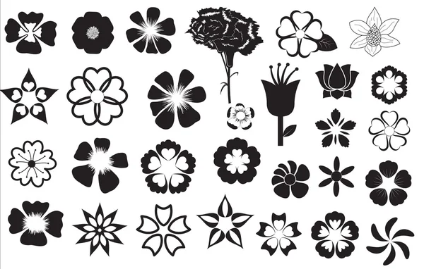 Flower Silhouettes Vectors — Stock Vector