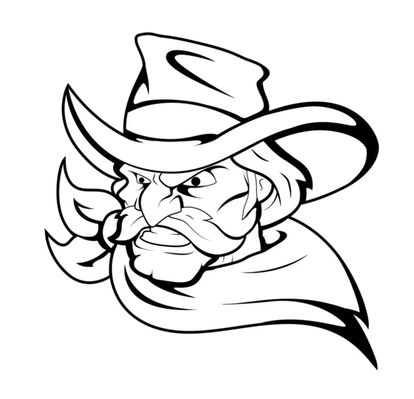Cowboy mascote personagem vetor — Vetor de Stock