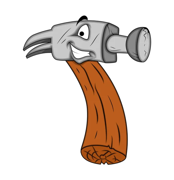 Caráter de vetor de mascote martelo —  Vetores de Stock