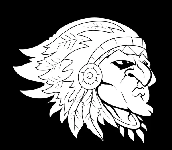 Red Indian Mascot Vector Character — Stock Vector