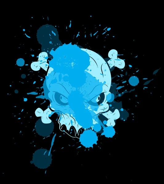 Skull Vector with Splash — Stock Vector