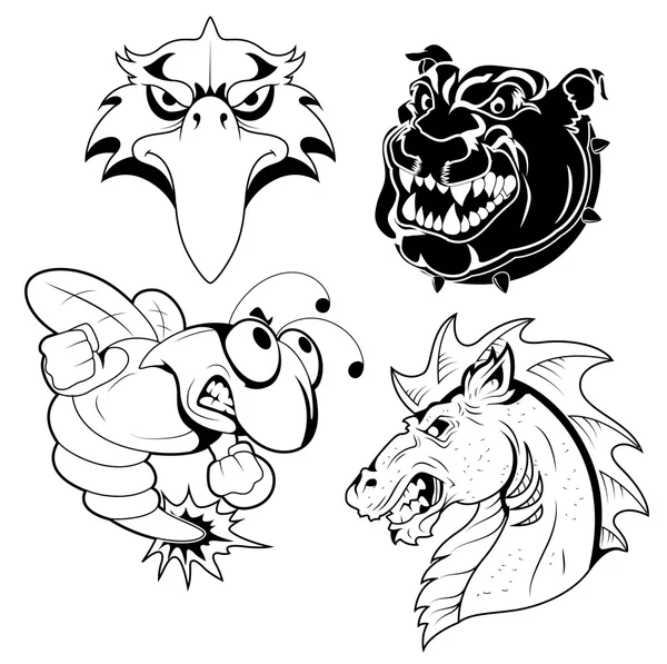 Tatuaje Mascotas — Vector de stock