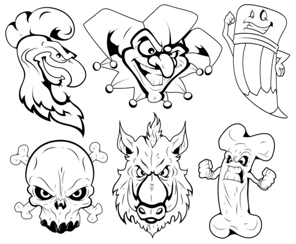 Boos mascotte tatoeage vector — Stockvector