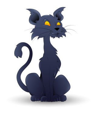 kurnaz kedi vektör ürpertici halloween tarzı