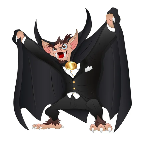 Assustador engraçado drácula vampiro cartoon vetor —  Vetores de Stock