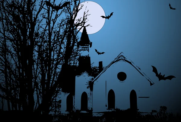 Creepy Old Church Vector — Stock Vector