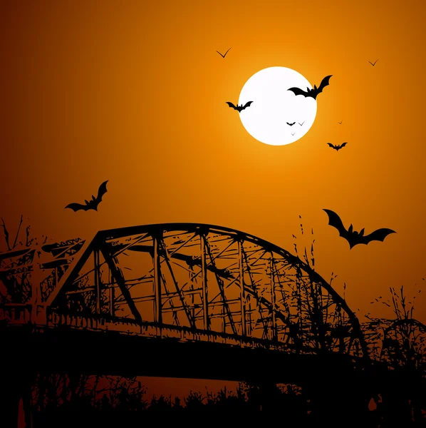 Old Horror Bridge — Stock Vector