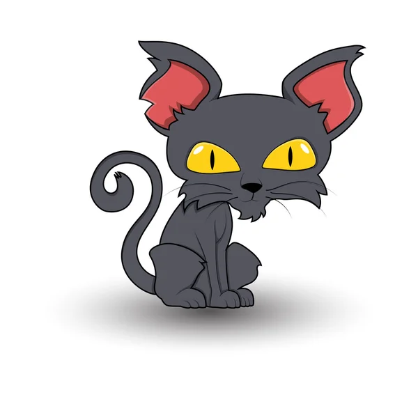 Horrable lindo gato de dibujos animados — Vector de stock