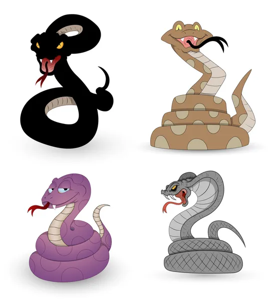 Reihe von Schlangenvektoren — Stockvektor