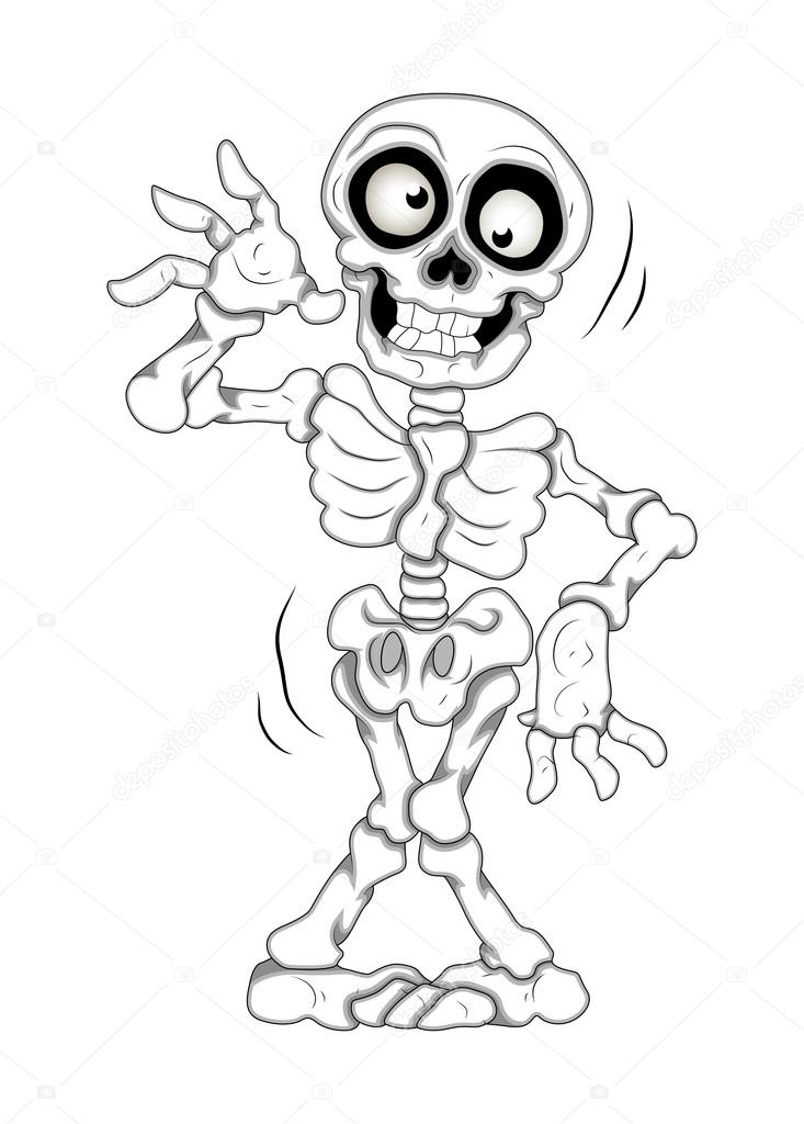 Funny Skeleton Vector Illustration