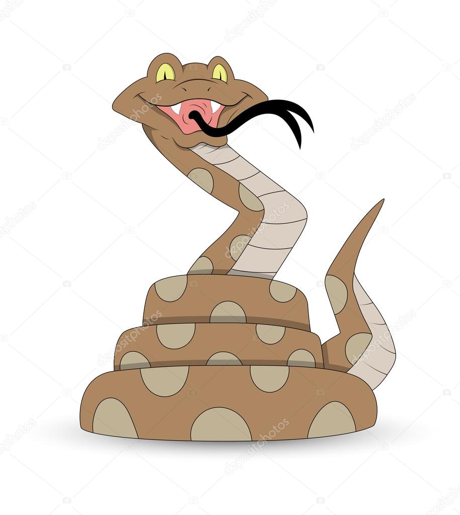 Funny Cartoon Snake Vector Illustration