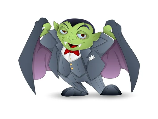 Cartoon Dracula Vector - Stok Vektor