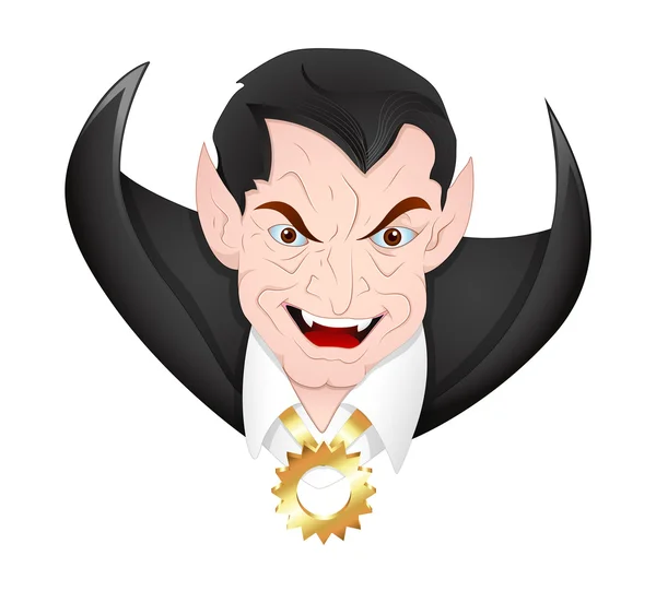 Classic Dracula Face — Stock Vector