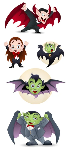 Collectie van cartoon dracula en vampiers — Stockvector