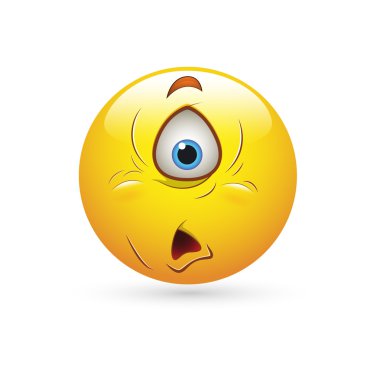 Smiley ifadeleri vektör - Uzaylılar neye karşı karşıya.