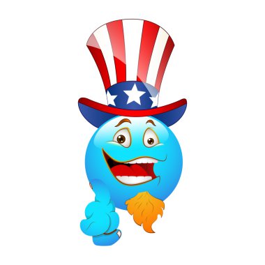 Smiley ifadeler yüz vektör - 4 Temmuz